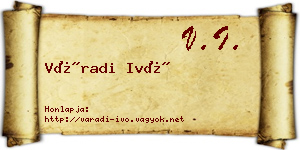Váradi Ivó névjegykártya